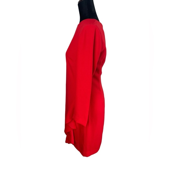 Banana Republic Red Sheath Dress with Side Ruffle - Picture 3 of 11